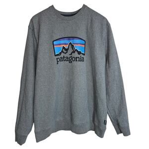 Patagonia Uprisal Crew Fitz Roy Horizons Graphic Crew Neck Sweatshirt Gray XL